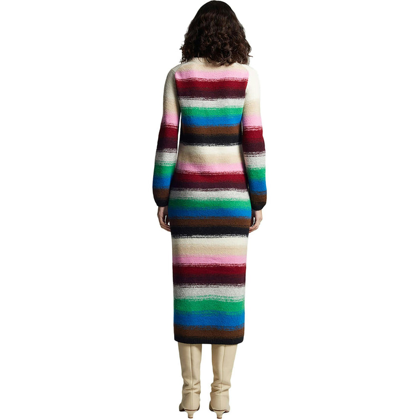 Women's Lydia Jersey Ribbed Crew Neck Long Sleeve Dress