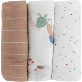 Cotton Muslin Swaddle Blanket 3 Pack - Mermaids