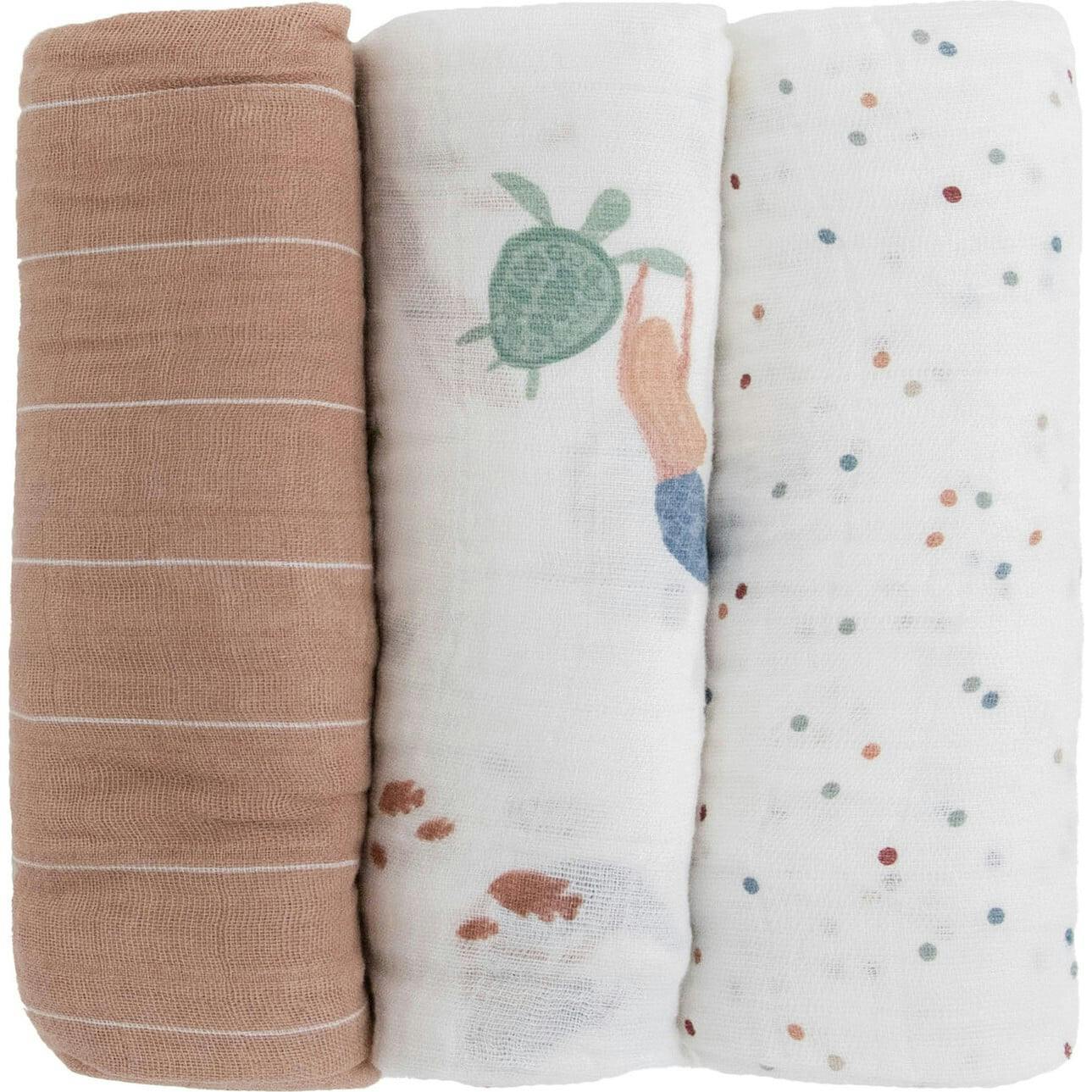 Cotton Muslin Swaddle Blanket 3 Pack - Mermaids