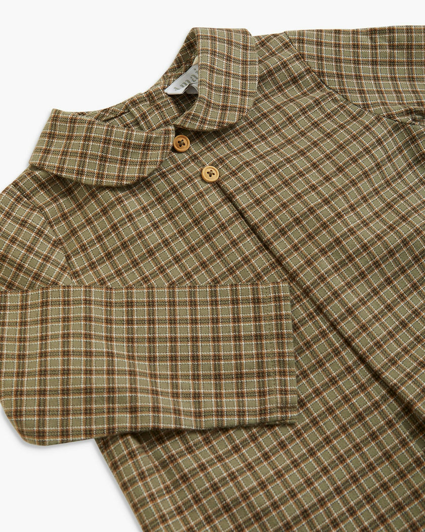 Darius Shirt Green Brown Check
