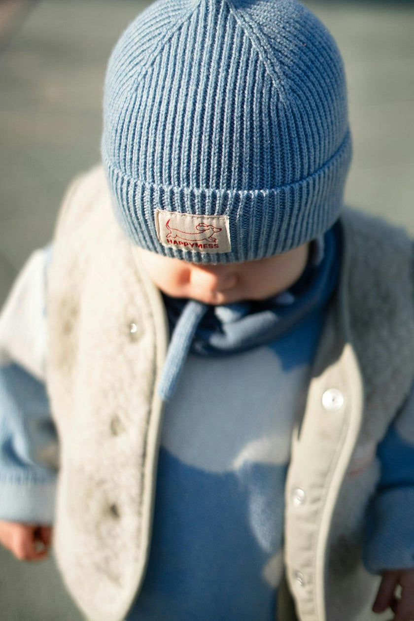 children's merino hat - ice blue
