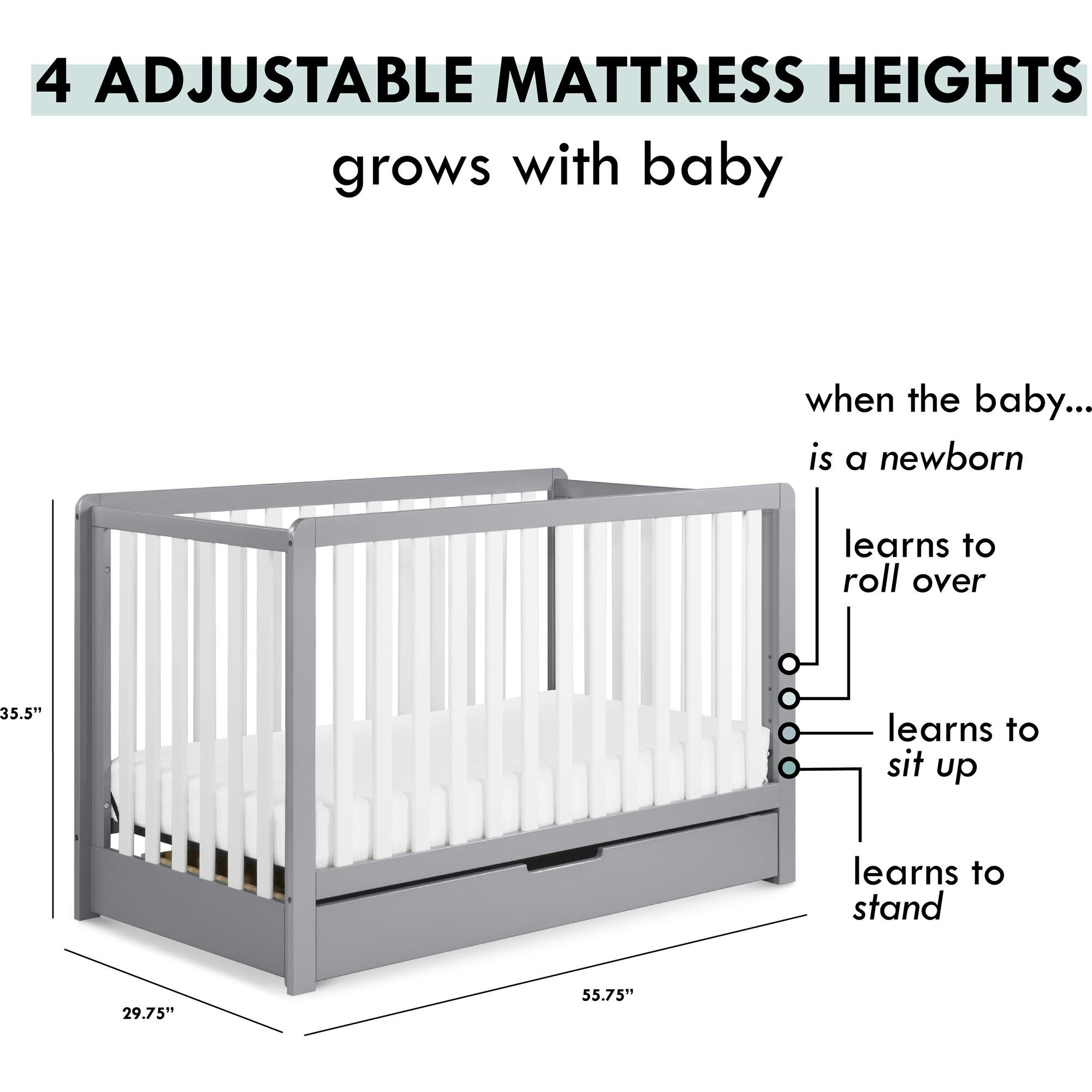 Colby 4-in-1 Convertible Crib With Trundle Drawer