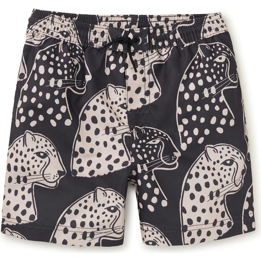 Mid-Length Swim Trunks, Black