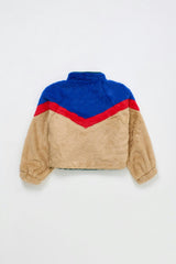 TRICOLOR FUR JACKET MULTICOLOR
