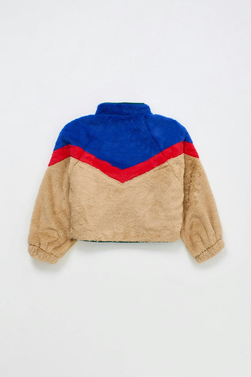TRICOLOR FUR JACKET MULTICOLOR