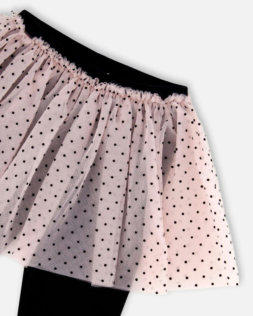 Leggings with Tulle Skirt Pink and Black