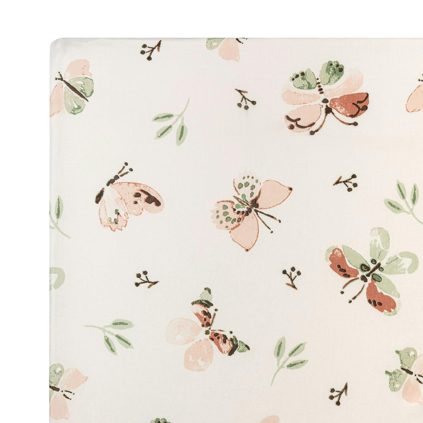 Parker Butterfly Cotton Fitted Crib Sheet