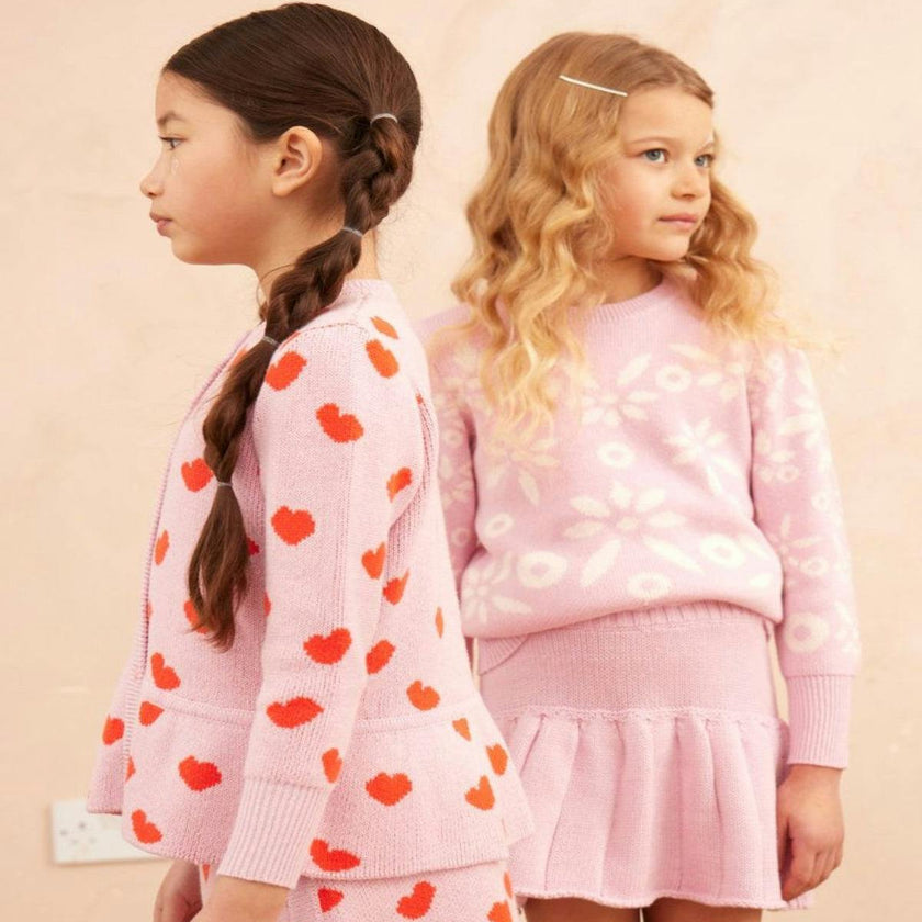 Love Hearts Ruffled Jacket | Bubble Gum