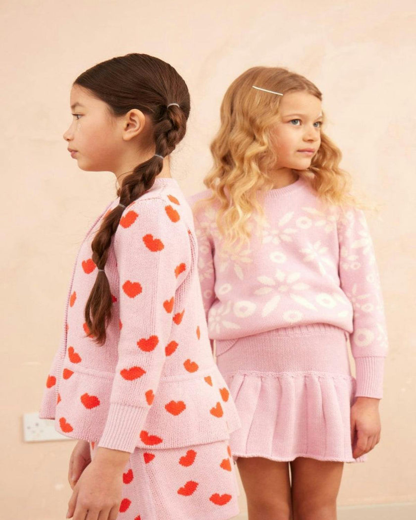 Love Hearts Pencil Skirt | Bubble Gum