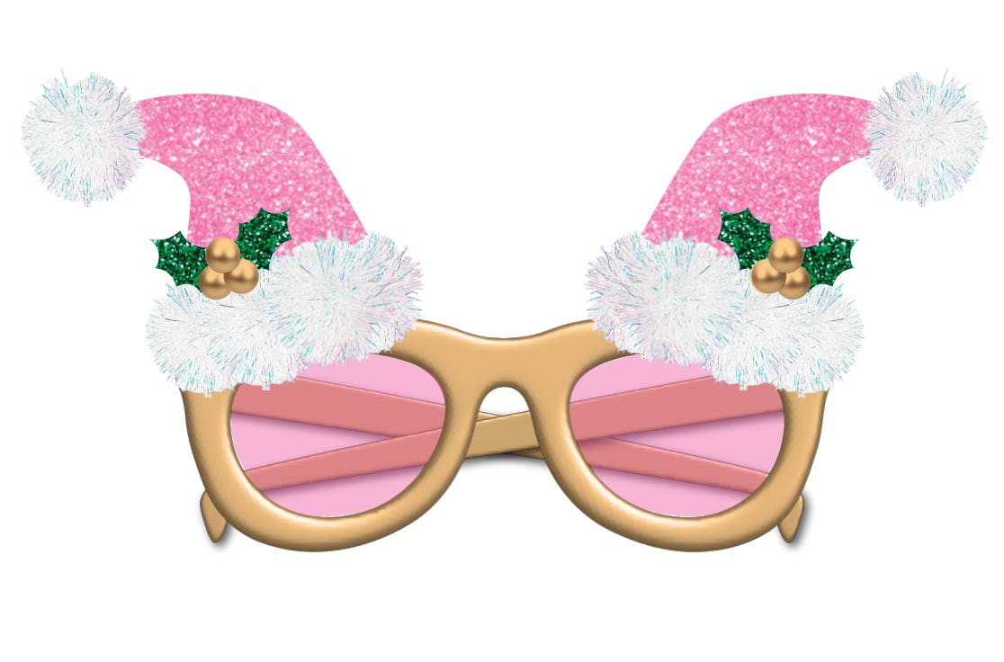 Pinkmas Party Novelty Glasses