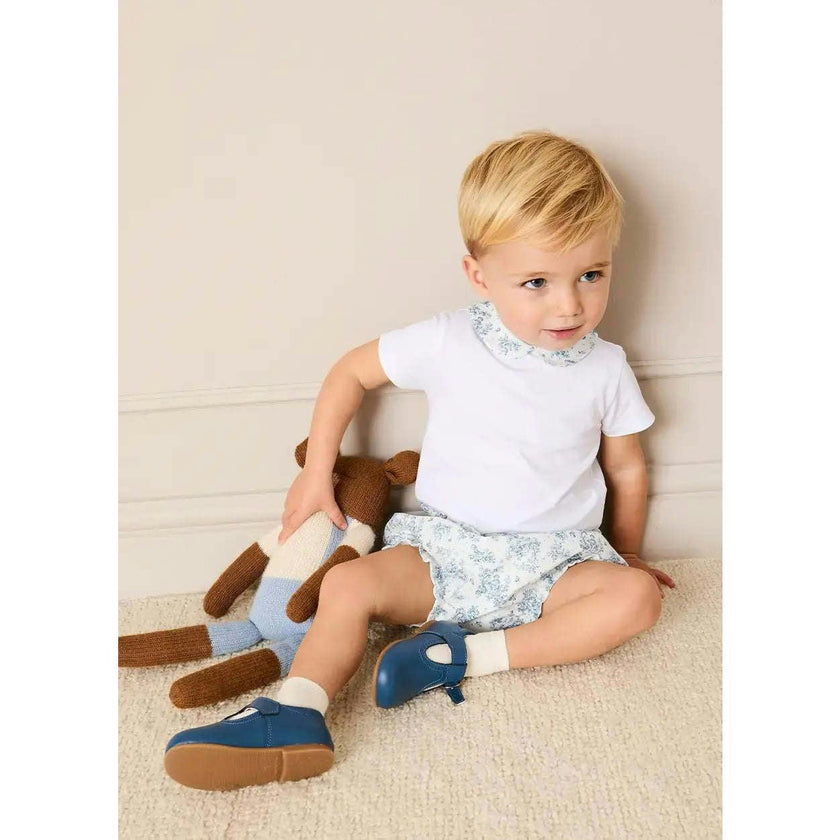Audrey Toile Elasticated Waist Bloomers in Blue (1mth-12mths)