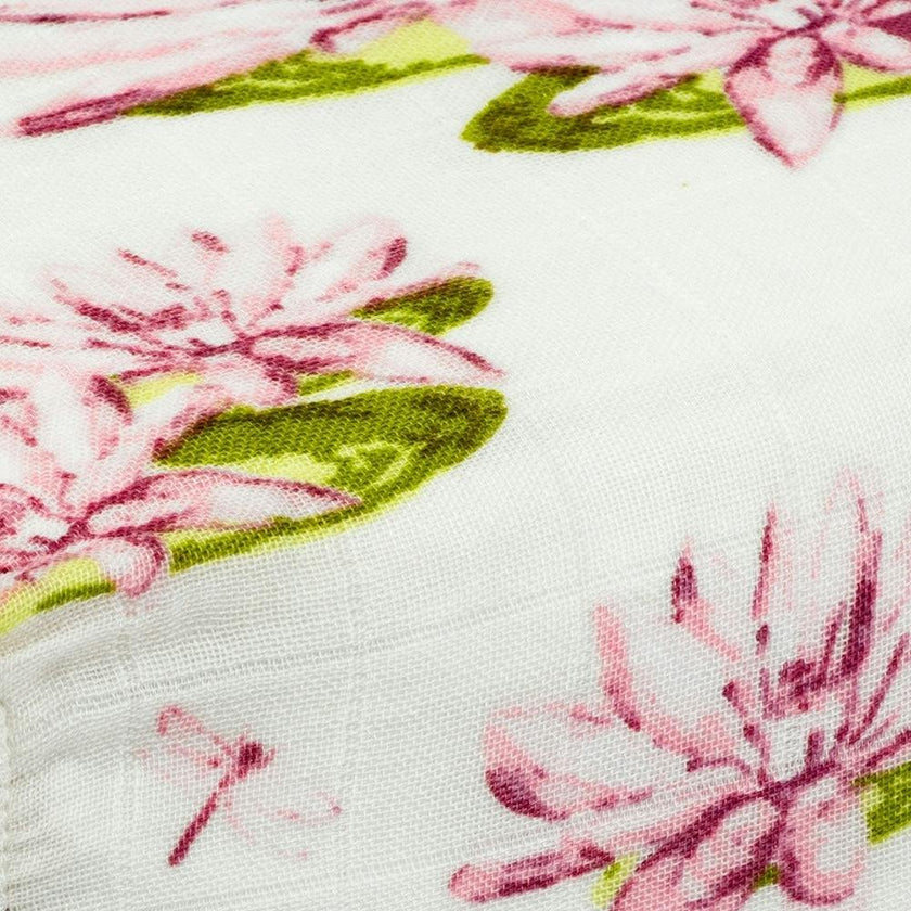 Water Lily Bamboo Muslin Fitted Crib Sheet