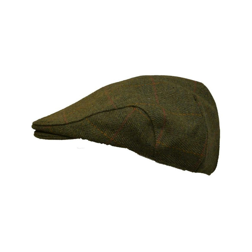 Lyall Tweed Flat Cap - Olive