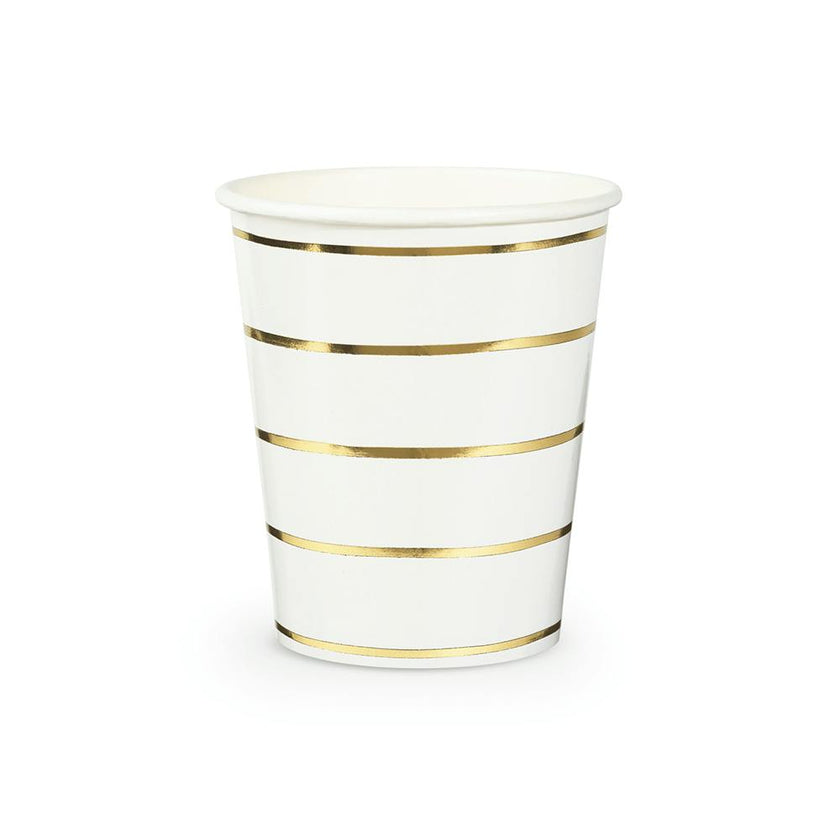Gold Frenchie Striped 9 oz Cups
