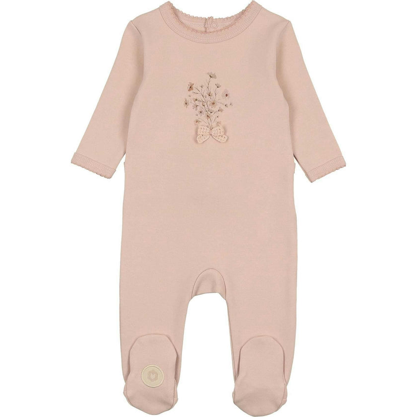 Nature's Florals Footie Ivory & Rose