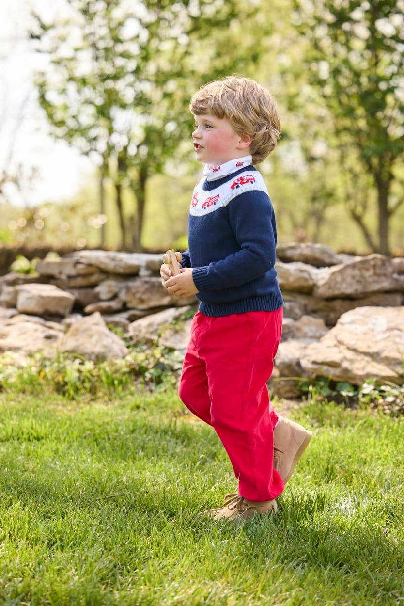 Banded Pants - Red Corduroy