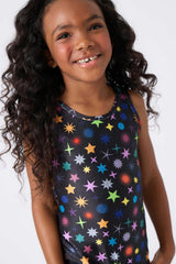 Girls Leotard in Glitter Starburst