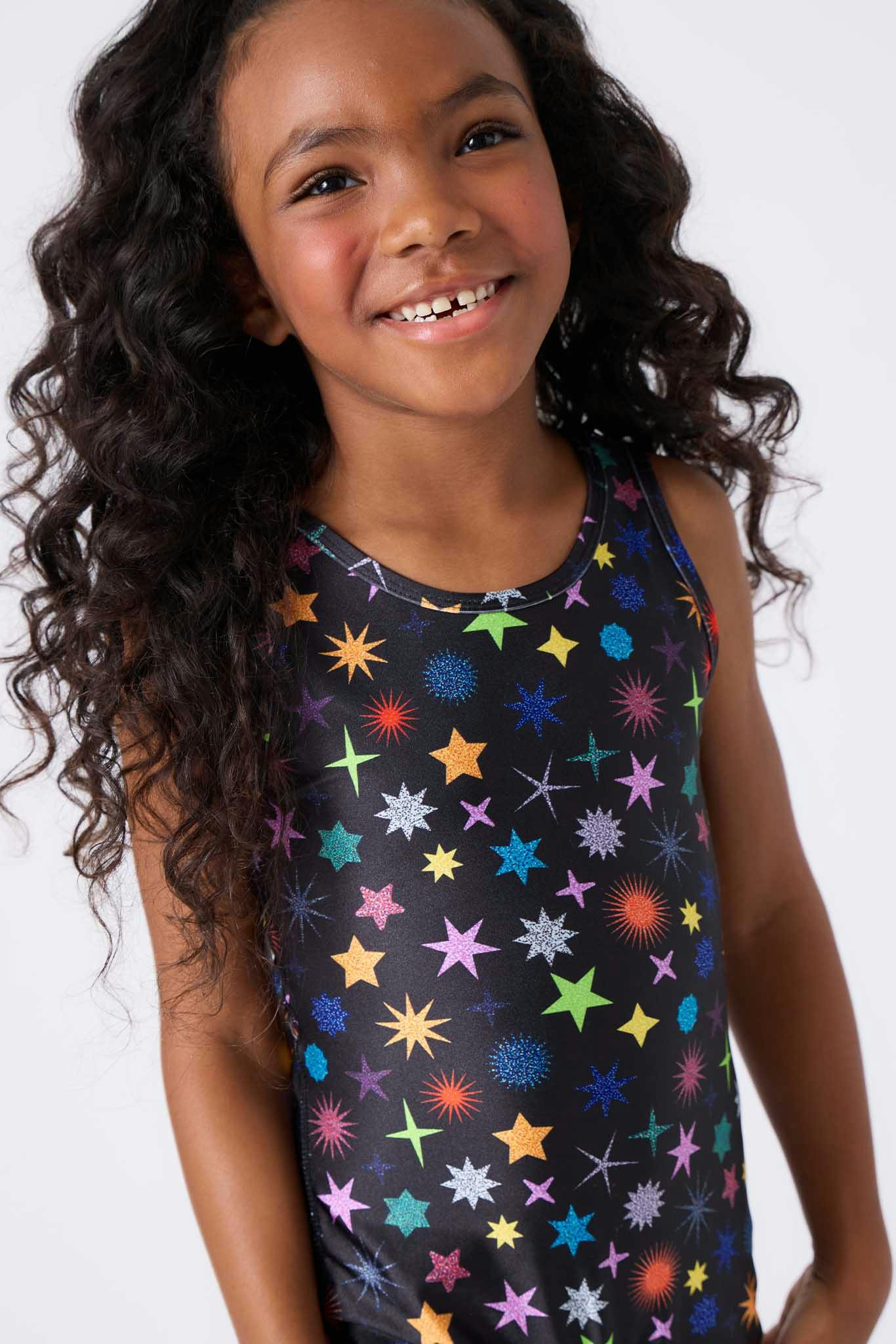 Girls Leotard in Glitter Starburst