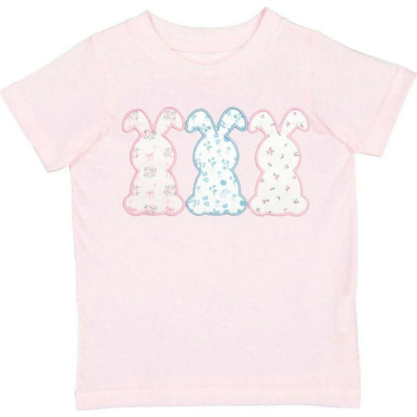 Floral Bunny Patch Easter Short Sleeve T-Shirt - Ballet