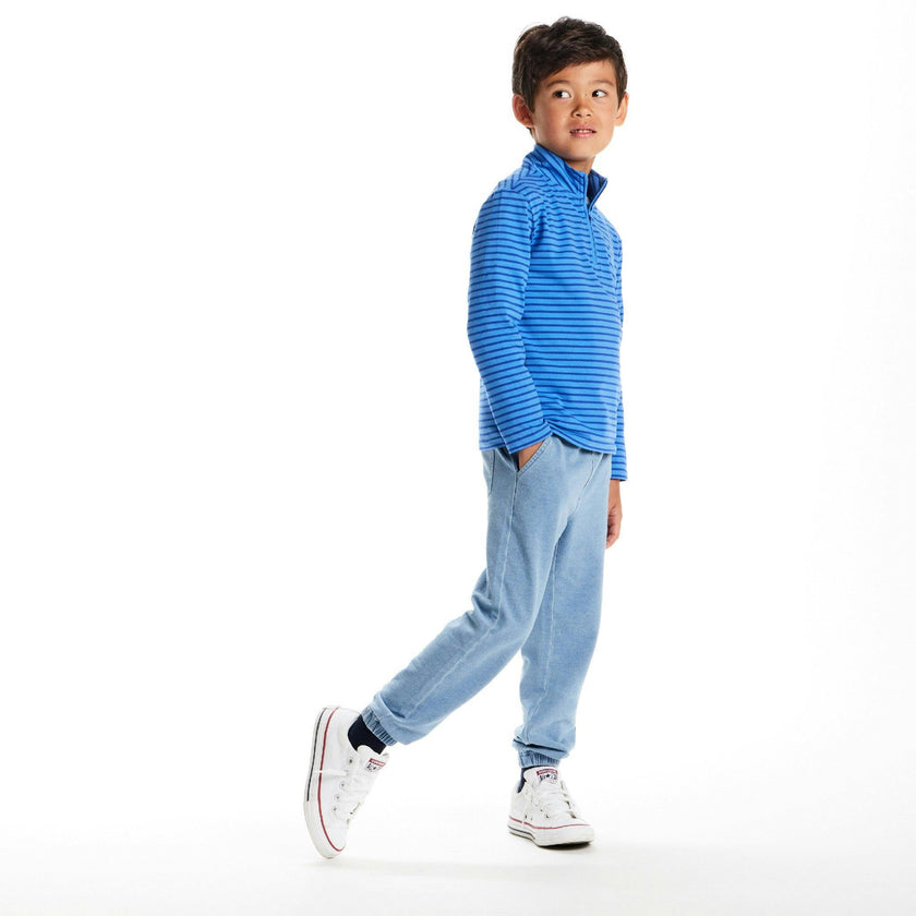 Kids Quarter Zip Stripe Pullover