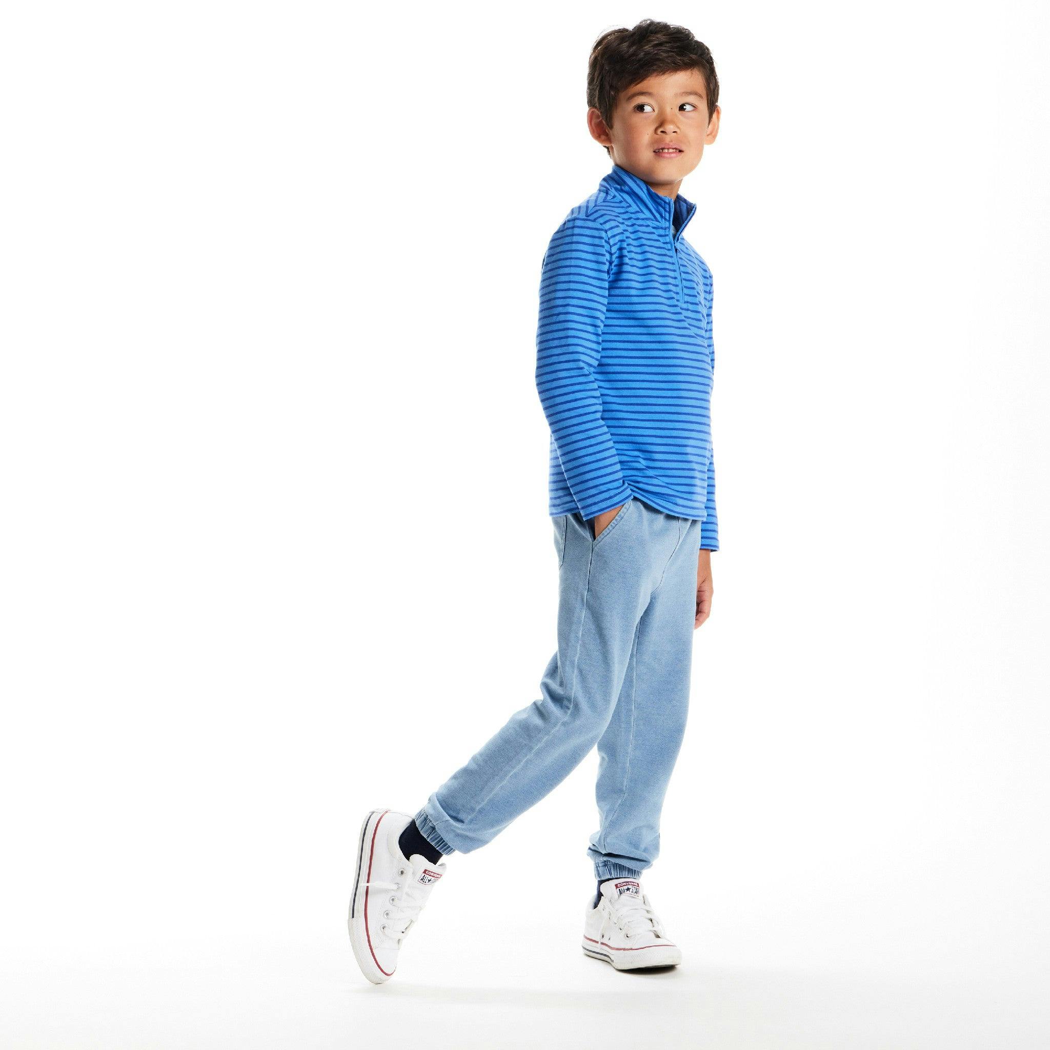Kids Quarter Zip Stripe Pullover