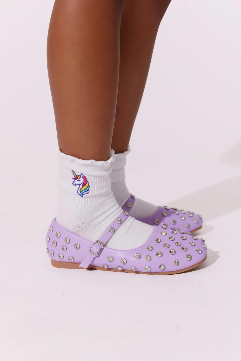 Lavender Studded Ballet Flats