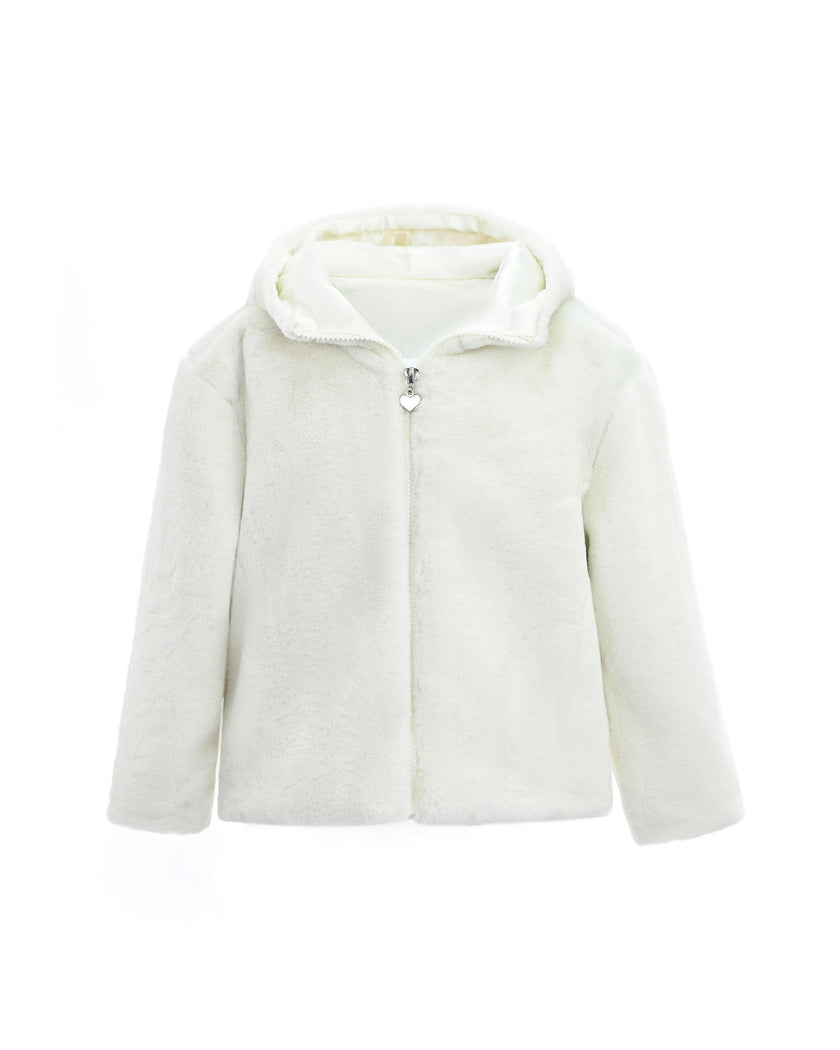 Ivory Plush Hooded Jacket