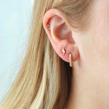 Lightning Bolt Titanium Flat Back Stud Earring