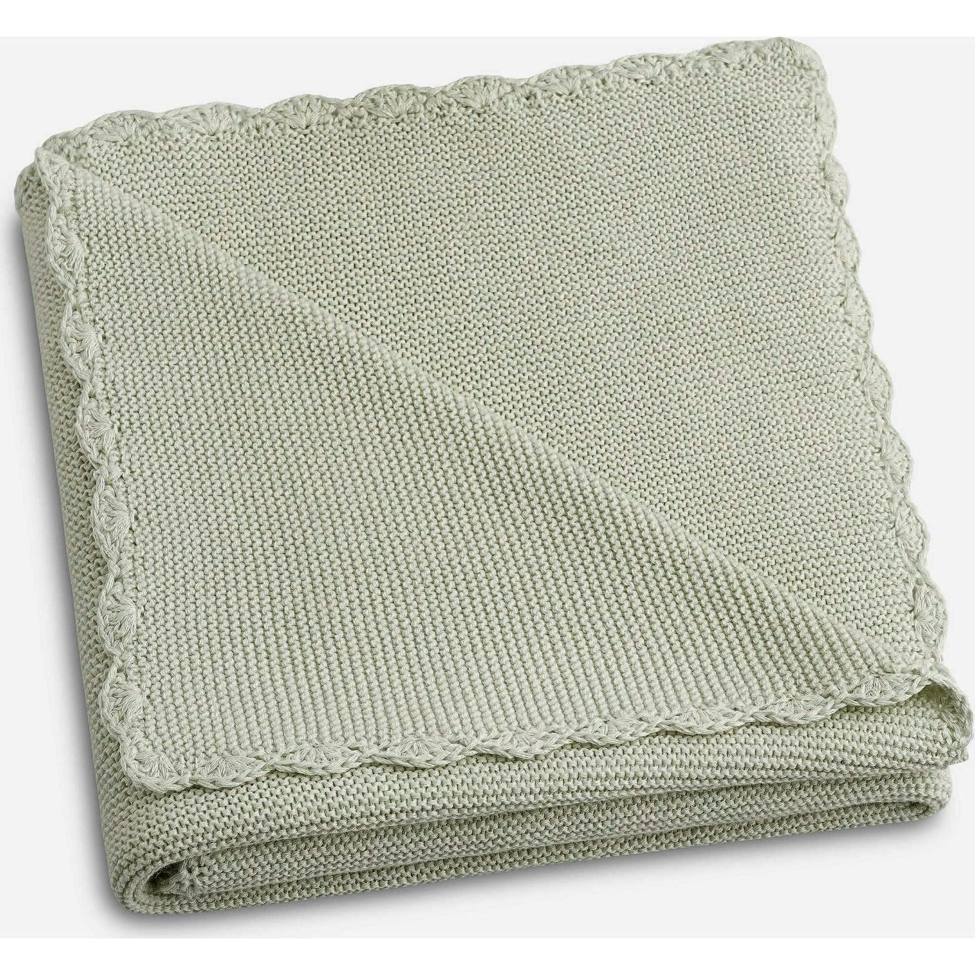 Cotton Knit Blanket, Green