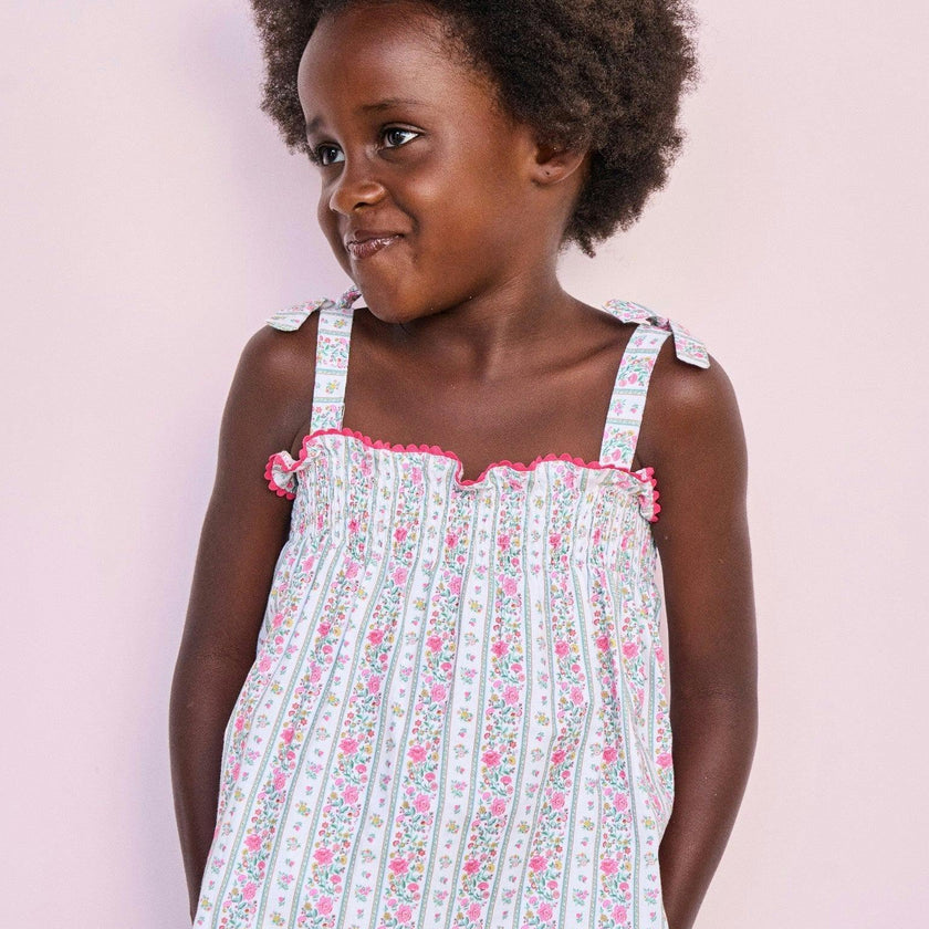 Fuchsia Pink Floral Stripe Ana Girl Top