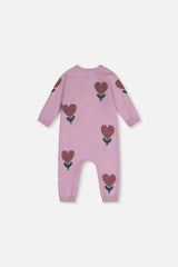 Knitted Intarsia Romper Lilac
