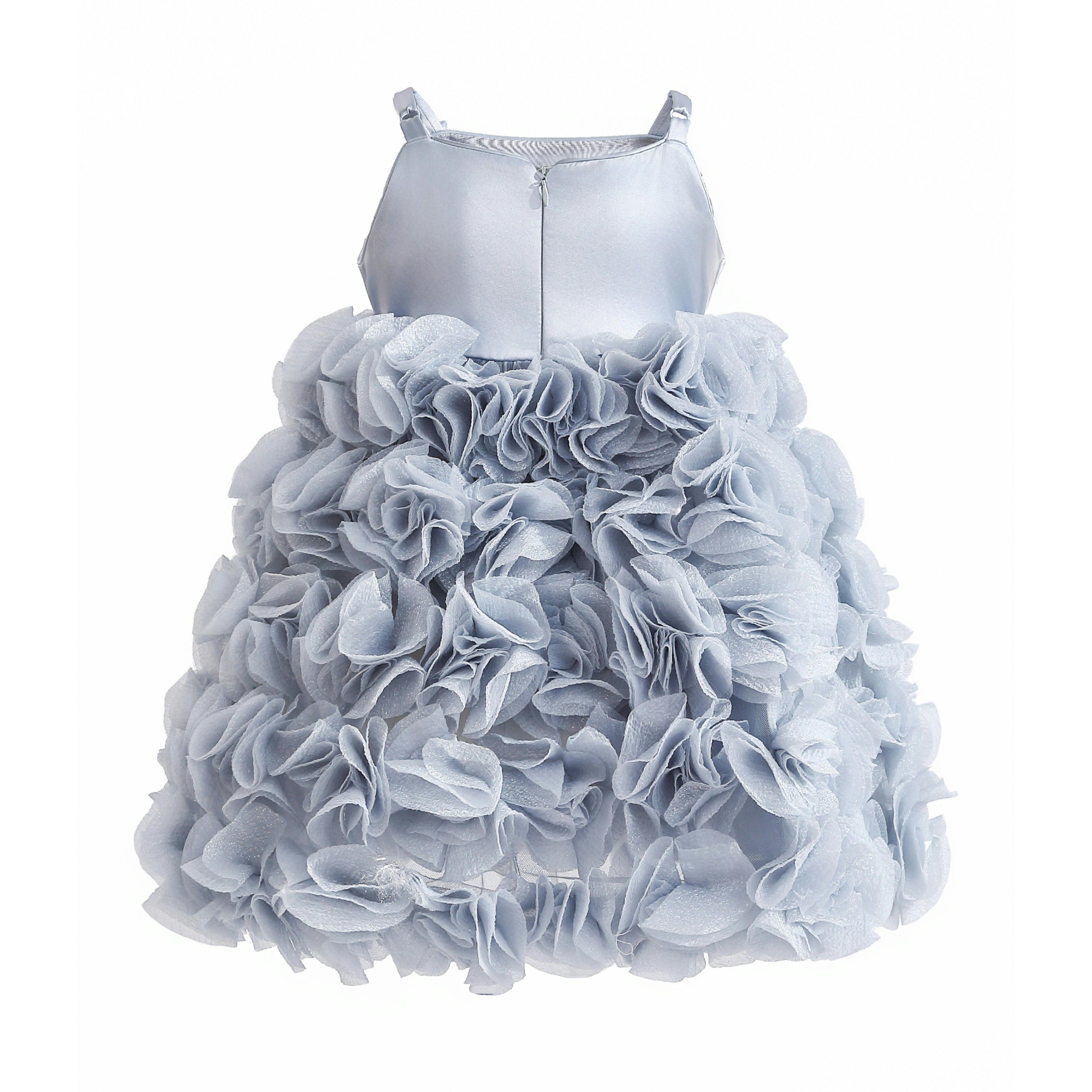 Blue Arabella Glitter Ruffle Dress