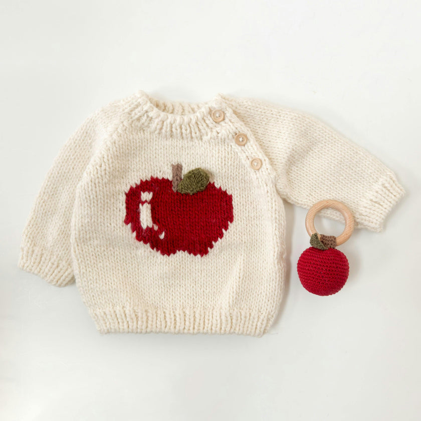 Cotton Crochet Apple Rattle Teether