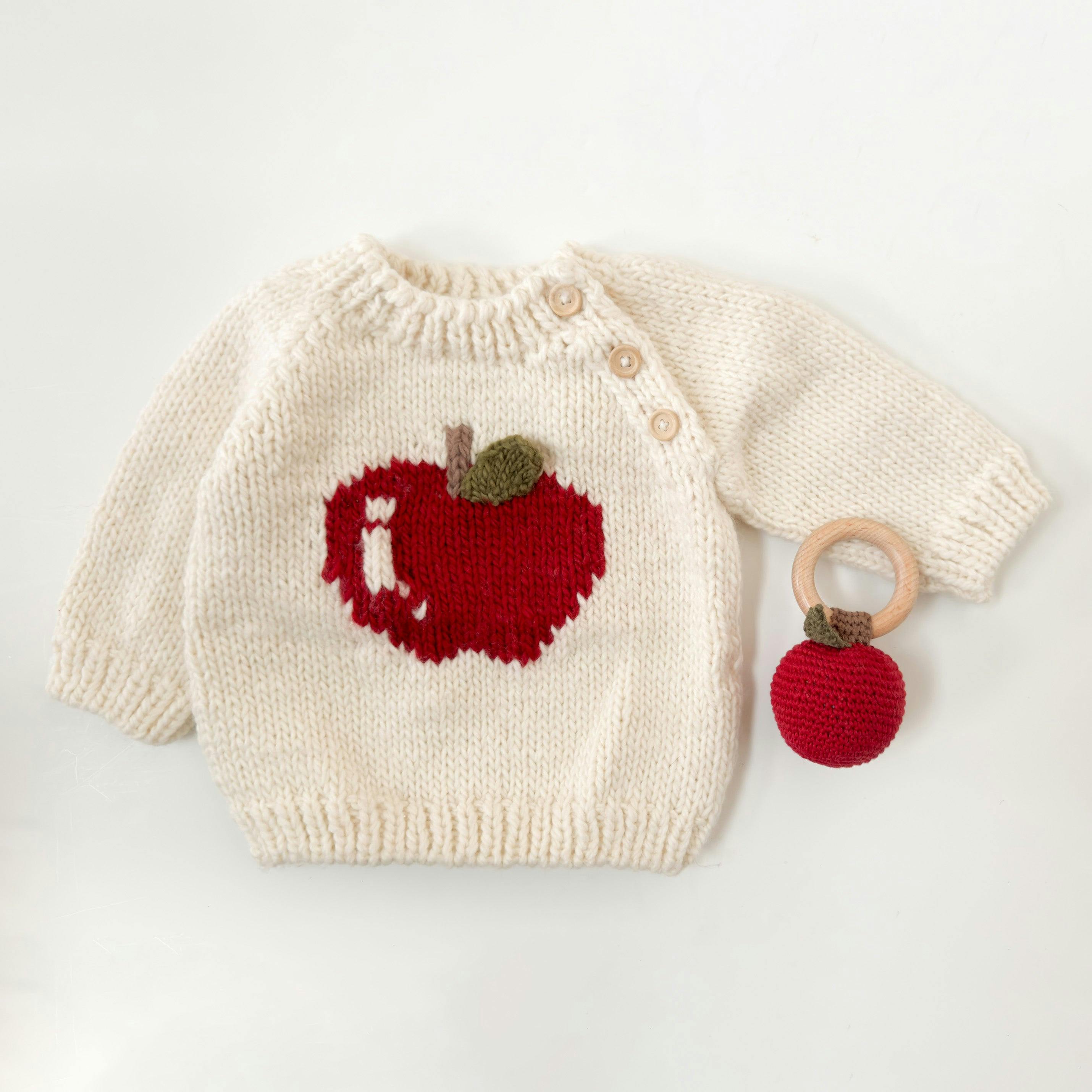 Cotton Crochet Apple Rattle Teether