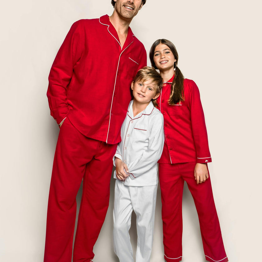 Kid's Flannel Pajama Set in Red