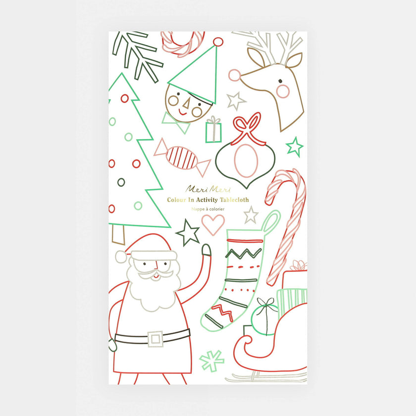 Christmas Color In Activity Tablecloth