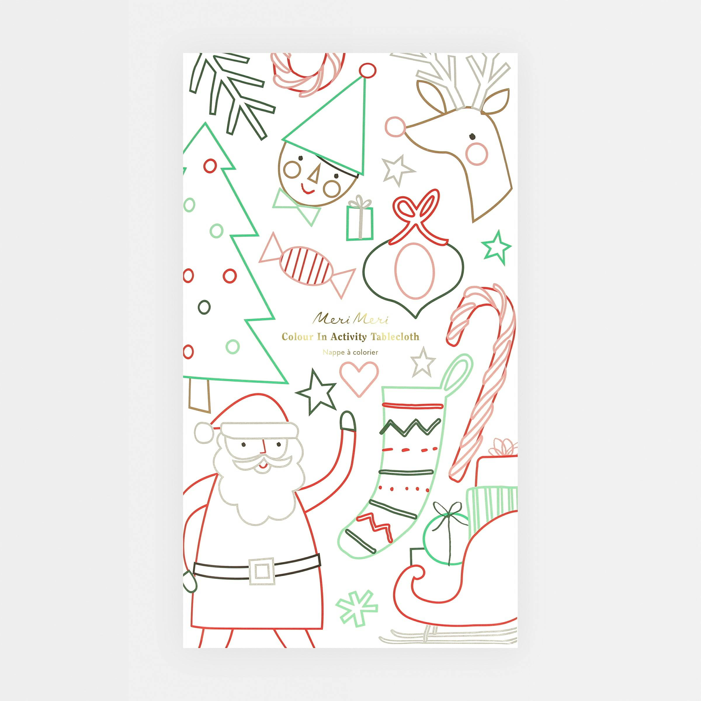 Christmas Color In Activity Tablecloth