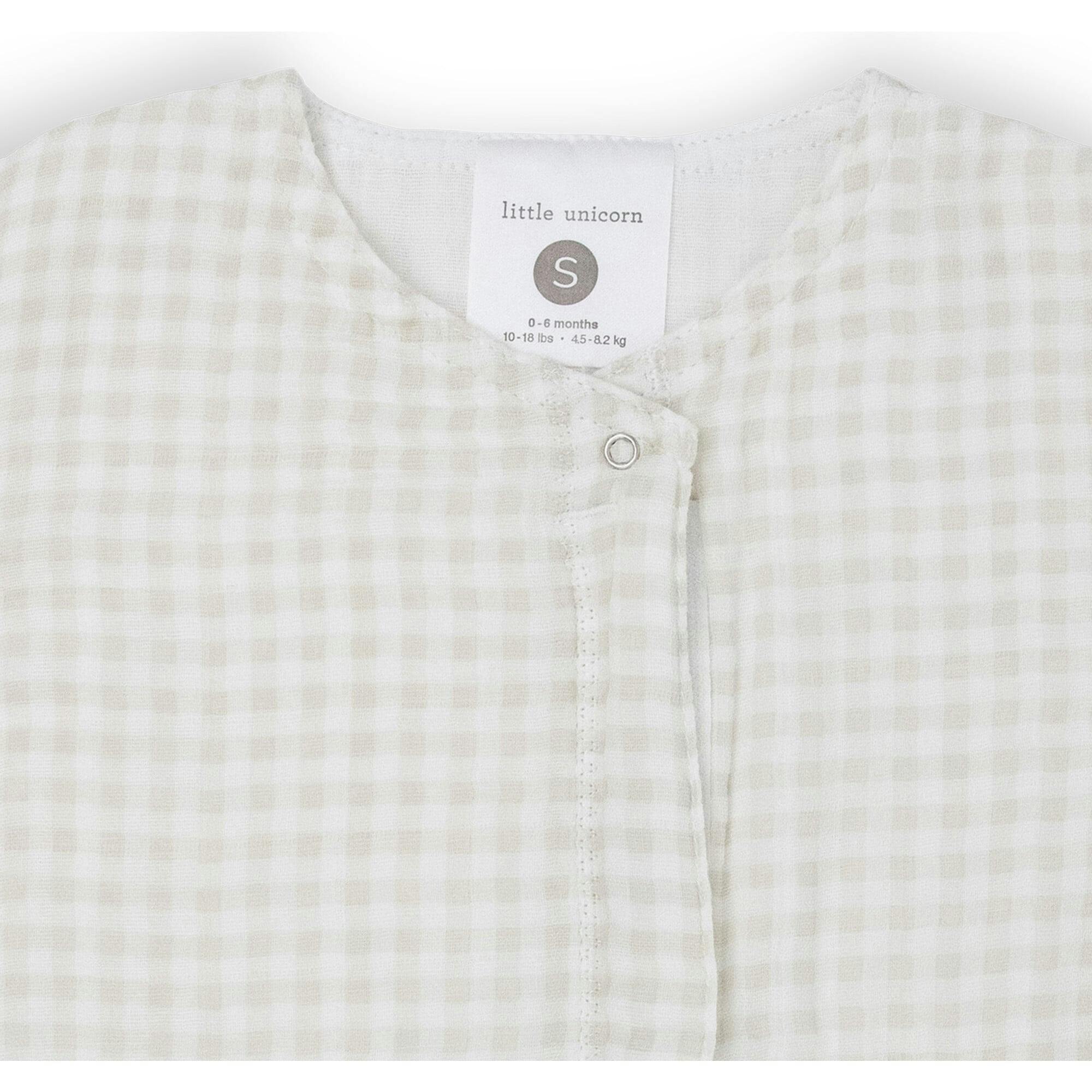 Cotton Muslin Sleep Bag - Tan Gingham