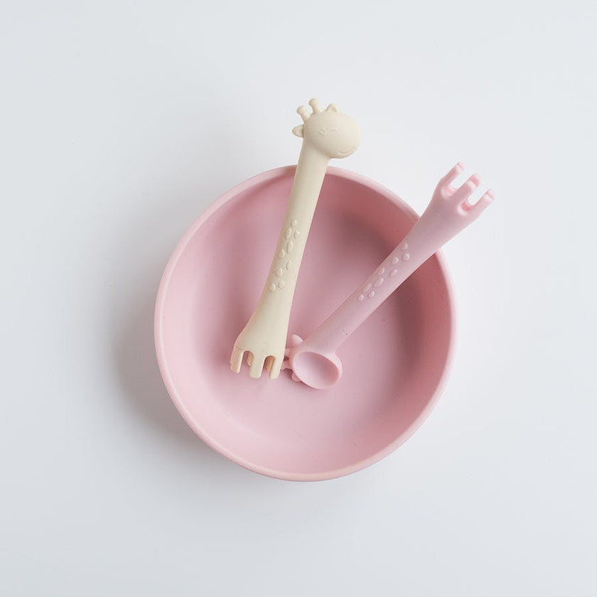 Silicone Baby Plate Bowl - Rose