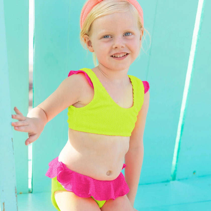 Daisy Toddler Crinkle Ruffle Bikini - Lime