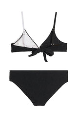 Fleur Crinkle Bikini Swimsuit - Black and White