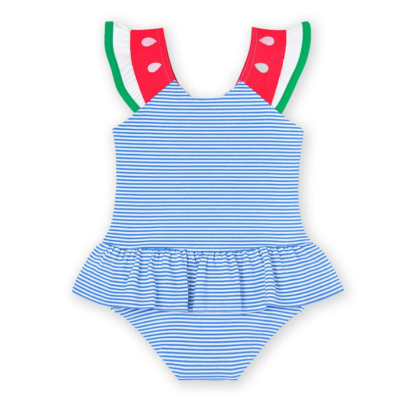 Seersucker Swimsuit with Watermelon