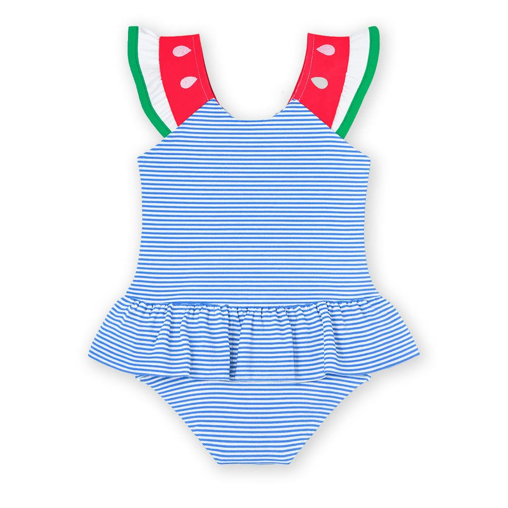 Seersucker Swimsuit with Watermelon