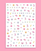 Preppy Nail Stickers - 496 adhesive nail stickers