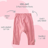 HARLOWE 3-Pack Harem Baby Pants