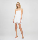 The Bexley Dress - White Voile with Lace Trim