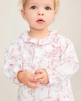 Baby's Twill Madeline Romper in Pink Timeless Toile