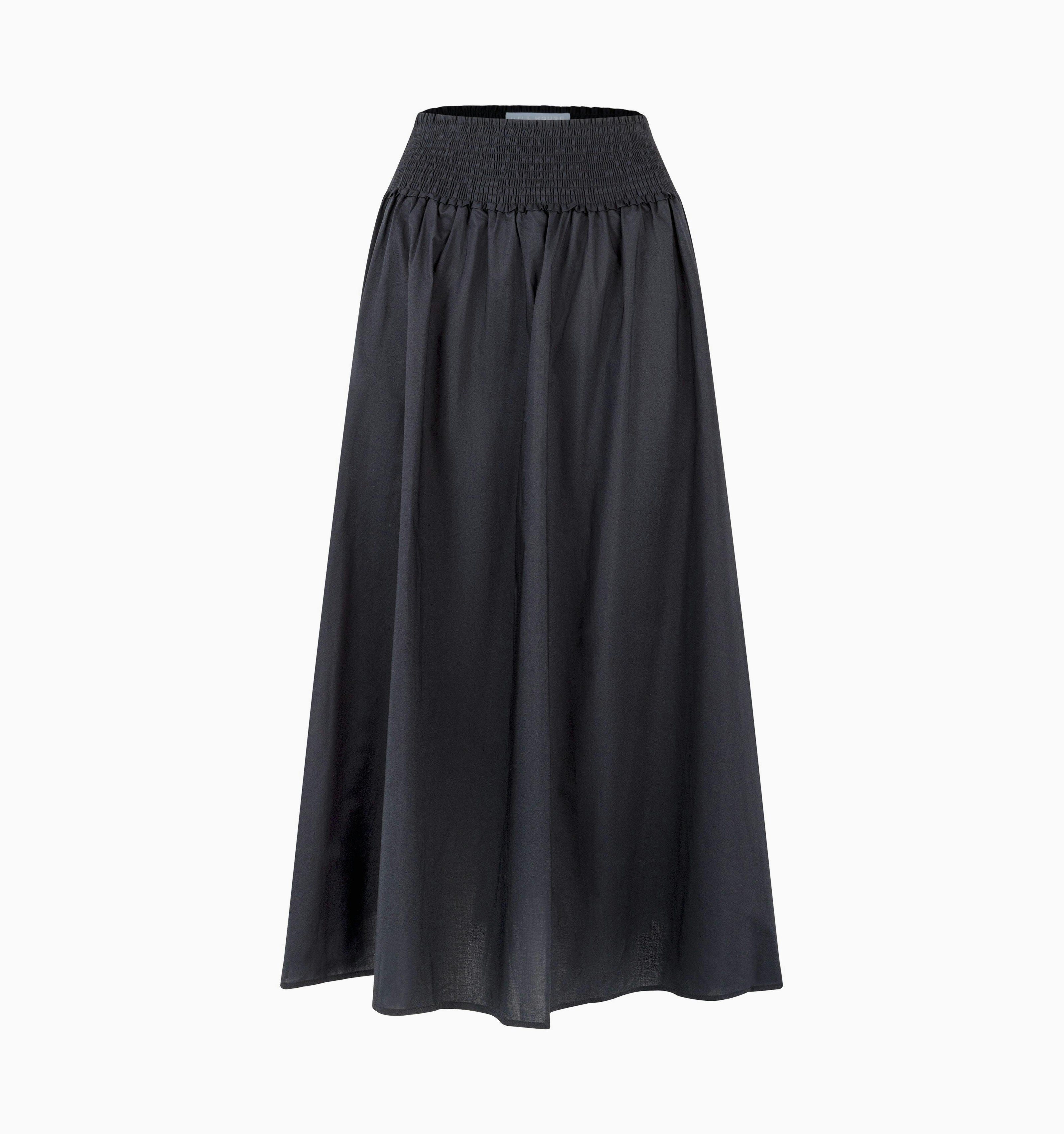 The Delphine Nap Skirt - Black Cotton