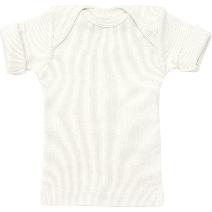 Rib Lap Shoulder Tee Short Sleeve Charcoal