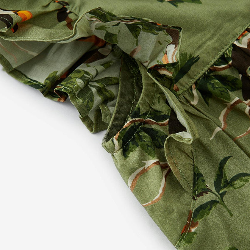 Toucan Butterfly Ruffle Dress